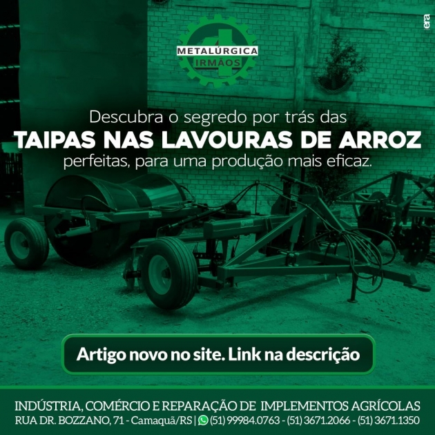 Taipadeira de Discos: O Segredo por Trás das Taipas nas Lavouras de Arroz